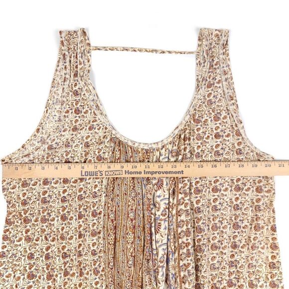 FREE PEOPLE Boho Mess Around Tunic Babydoll Mini Dress in Ivory Floral Womens XS - Picture 3 of 6